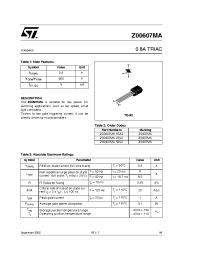 Datasheet Z0607MA manufacturer STMicroelectronics