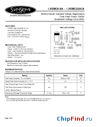 Datasheet 1.5SMC7.5A manufacturer Synsemi