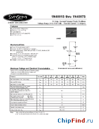 Datasheet 1N4007S manufacturer Synsemi