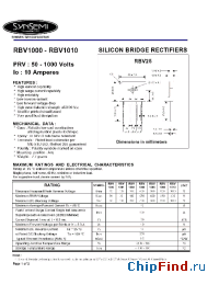 Datasheet RBV1008 производства Synsemi