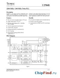 Datasheet U2784B-BFSG3 manufacturer TEMIC