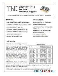 Datasheet VRE110/111/112 производства Thaler