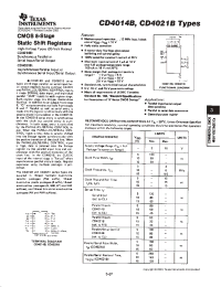 Datasheet CD4021BNSR manufacturer TI