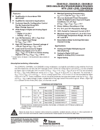 Datasheet CD4053B-Q1 manufacturer TI