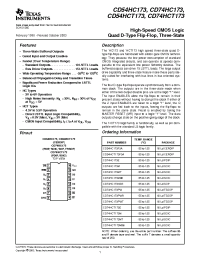 Datasheet CD54HCT173 производства TI