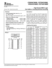 Datasheet CD74HC4049NSR производства TI