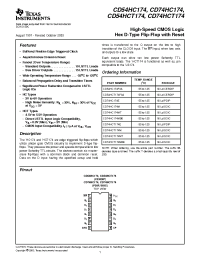 Datasheet CD74HCT174MT manufacturer TI