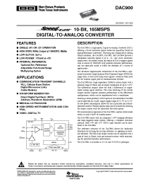 Datasheet DAC900U/1K производства TI