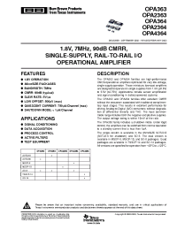 Datasheet OPA364AIDR производства TI
