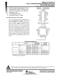 Datasheet SN74HC112N3 manufacturer TI
