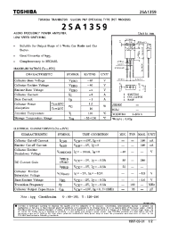 Datasheet 2SA1359 производства Toshiba