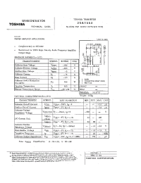 Datasheet 2SA1553-O производства Toshiba