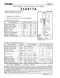 Datasheet 2SA817A производства Toshiba