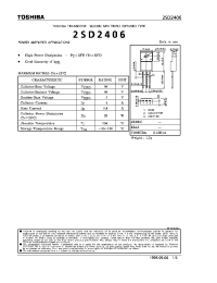 Datasheet 2SD2406 производства Toshiba