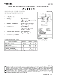 Datasheet 2SJ109 производства Toshiba