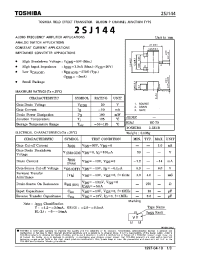 Datasheet 2SJ144 производства Toshiba