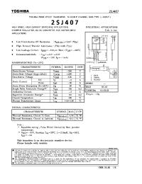 Datasheet 2SJ407 производства Toshiba