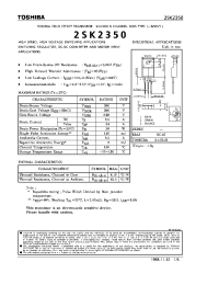 Datasheet 2SK2350 производства Toshiba