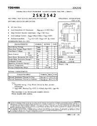 Datasheet 2SK2542 производства Toshiba