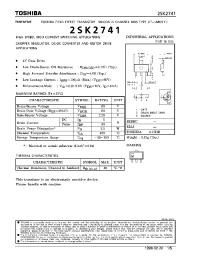 Datasheet 2SK2741 производства Toshiba