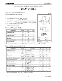 Datasheet A1015 manufacturer Toshiba