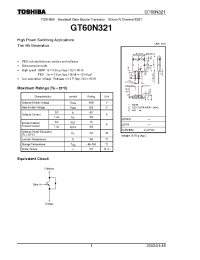 Datasheet GT60N321 manufacturer Toshiba
