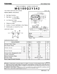 Datasheet MG100Q2YS42AC manufacturer Toshiba