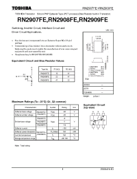 Datasheet RN2907FE manufacturer Toshiba