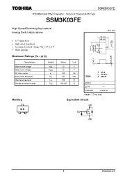 Datasheet SSM3K03FE производства Toshiba
