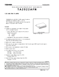 Datasheet TA2022 производства Toshiba