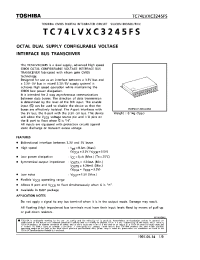 Datasheet TC74LVX3245FS производства Toshiba
