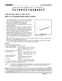 Datasheet TC74VCX162843FT производства Toshiba