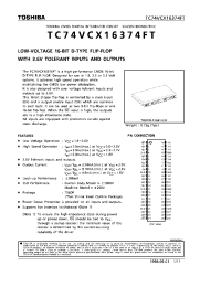 Datasheet TC74VCX16374FT производства Toshiba