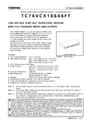 Datasheet TC74VCX16646FT производства Toshiba