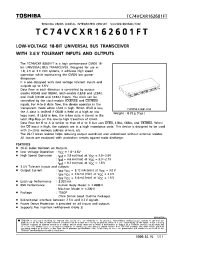 Datasheet TC74VCXR162601FT производства Toshiba
