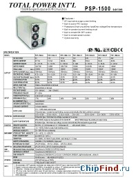 Datasheet PSP-1500-15 manufacturer Total Power