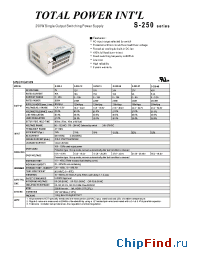 Datasheet S-250-12 manufacturer Total Power