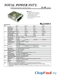 Datasheet S-40-12 производства Total Power