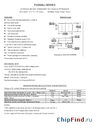 Datasheet P4SMAJ8.0A manufacturer Transys 