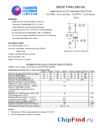 Datasheet SB220 производства Transys 