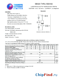 Datasheet SB340 производства Transys 