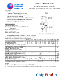 Datasheet UF101 производства Transys 