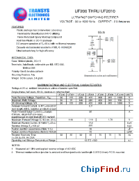 Datasheet UF202 производства Transys 