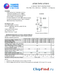 Datasheet UF300 производства Transys 