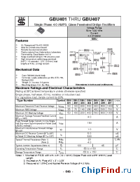 Datasheet GBU402 производства TSC