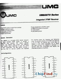 Datasheet UM92870 производства UMC
