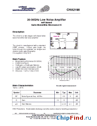 Datasheet CHA2190-99F производства UMS