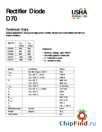 Datasheet D70/08 производства USHA