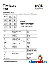Datasheet T16/10 manufacturer USHA