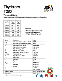 Datasheet T280/12 manufacturer USHA